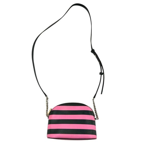 Kate Spade NWOT Sylvia Small Dome Crossbody Bag Pink & Dark Green Stripes - Picture 4 of 14